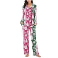 thumbnail image 6 of FDGIU Festive Christmas Pajama Set, Women's Printed Long Sleeve Pjs, Cozy Holiday Loungewear, 6 of 6