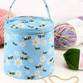 thumbnail image 2 of Empty Small Yarn Storage Organizer Bag, Portable Yarn Storage Bag, Round Knitting Bag, Zipper Crochet Bags Knitting Organizers Handbag for Yarns Sewing Tools, 2 of 7