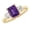 Amethyst, variant on 1 to 6 Carat Emerald 14K Yellow Gold 3 Stone LAB GROWN Gemstone and LAB GROWN Diamond Engagement Ring (1ct Center, VS1-VS2 Clarity) Emerald 1 Carat Size: 9