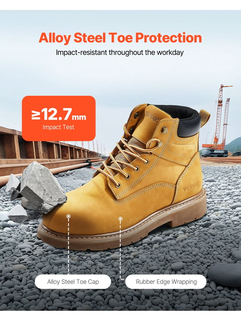 VEVOR Steel Toe Work Boots, US Size 11.5, Waterproof Work  display picture 1