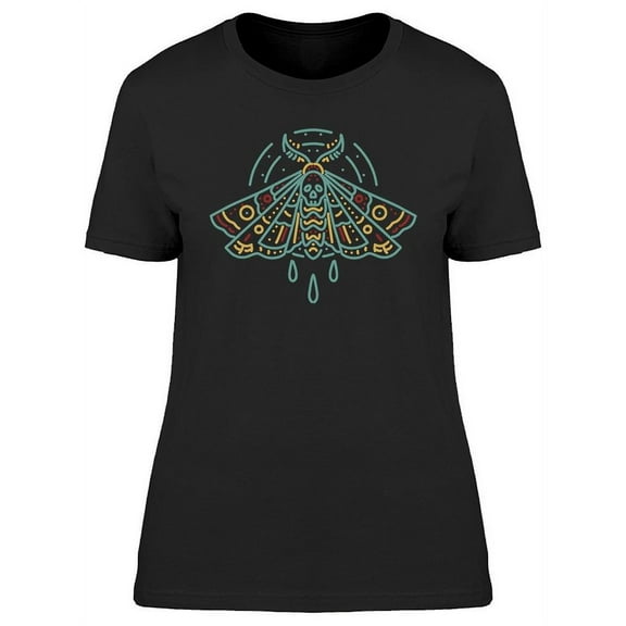 Moth Line Art  Design T-Shirt Women -Image by Shutterstock, Female 3X-Large