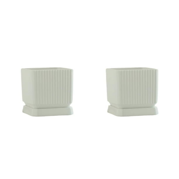 Naiovety Para flores, hierbas y verduras, macetas decorativas ecológicas para interiores y exteriores para plantas, maceta creativa para blanco 2Conjunto