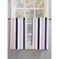 thumbnail image 3 of Tier Curtains 45 Inches Long, Pink Navy Blue Striped Window Treatment Curtain Drapes, Farmhouse Stripe Art Window Half Privacy Curtains for Bedroom Bathroom, 42"x45", 2 Panels, 3 of 7