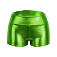 thumbnail image 3 of AOOCHASLIY Women's Spring Summer Solid Shiny Slim Fit Shorts Fashion Perforated Fringe Trim Party Shorts Stylish Bottoms for Party Vacation Beach Weekend Outings, 3 of 6