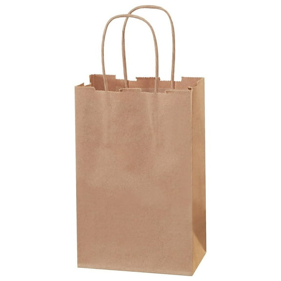 HITOUCH BUSINESS SERVICES Kraft Paper Shopping Bags 5 1/4" x 3 1/4" x 8 3/8" BGS101K
