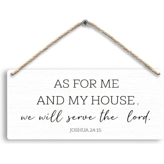 Wood Sign 5x10 Inch As For Me And My House We Will Serve Christian Hanging Wooden Signs Christian Bible Verse Prayer Religious Wall Decor Christian Home Decor Prayer Faith Men Gift For Women Men