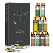 PHATOIL 9 Pcs Pure Essential Oil Set for Diffuser, Humidifiers, Skin Care, Massage, Gift (10ML)