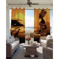 thumbnail image 6 of Africa Black Women Blackout Curtains for Bedroom Living Room Darkening Curtains 90 Inch African Native Ethnic Sunset Black Out Window Curtain Privacy Window Treatment Grommet Drapes 52"x90"x2, 6 of 9