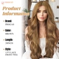 thumbnail image 5 of PHOCAS 28 Inch Lace Front Wig 13x3 Synthetic Deep Wave Wig for Women Pre Plucked Natural Hairline Glueless Wear Go Heat Resistant Tangle Free Golden Brown, 5 of 9