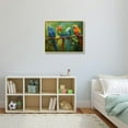 thumbnail image 2 of COMIO Watercolor Abstract Colored Bird Green Parrot Print On Canvas with Golden Frame 16x12in / 20x16in 20x16in, 2 of 5