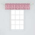 thumbnail image 2 of Ambesonne Damask Valance Pack of 2, Mystic Flowers and Circles, 54"X12", Dried Rose and Rose, 2 of 2