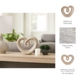 thumbnail image 6 of Beaded Ceramic Heart Accent Sculpture for Room - Home Decor Ornament for Living Room, Office, Bathroom, or Shelf Styling - Figurine Display Piece for Coffee Table Decor - 8", Gold & Metallic, 6 of 14