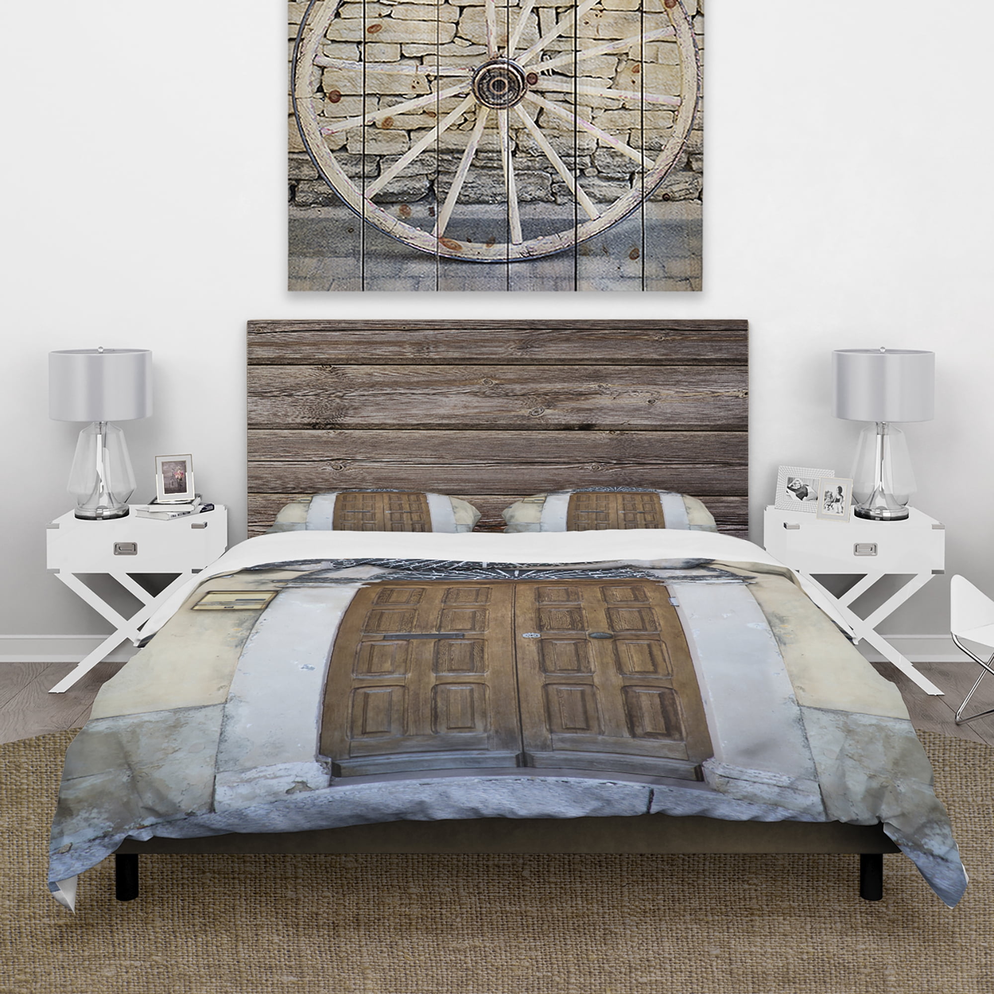 Designart 'Vintage Door in Sicily' Vintage Duvet Cover Set