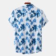 thumbnail image 2 of TAIAOJING Men's Casual Blouse Summer Printed Collar Cotton And Linen Loose Short Sleeved Button Down Shirt, 2 of 5