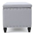 thumbnail image 4 of Aurla Contemporary Fabric Storage Ottoman, Light Gray, 4 of 9