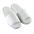 thumbnail image 4 of dianhelloya Unisex Solid Color Coral Fleece Warm Open Toe Home Indoor Shoes Hotel Slippers White, 4 of 8
