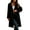 Black-A(wool coats for women), variant on Women Elegant Wool Pea Coat Lapel Collar Double Breasted Mid-Long Winter Overcoats with Belted Pockets Black