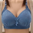 thumbnail image 2 of Women's Lace Underwire Bra Set - Padded Push-Up - Adjustable Bustier - Sexy Yet Comfortable | Hontri | Women's Large Size Bra Without Ring Thin Cup Side Breast Breathable (Blue | 38), 2 of 3