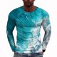 thumbnail image 2 of Men Casual Long Sleeve Print T Shirt Crew Neck Slim Fit Muscle Blouse Tops Tee, 2 of 8