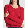 thumbnail image 3 of Real Essentials 4 Pack: Women's Cotton Long Sleeve Crew Crop Top - Casual Cropped T-Shirt (Available In Plus Size), 3 of 6