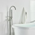 thumbnail image 4 of Brushed Nickel Bathtub Faucet Floor Mounted Free Standing Tub Filler W/Handheld, 4 of 13