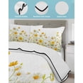 thumbnail image 4 of Quilts Twin Size Bedding Set, Yellow White Daisy Lightweight Quilted Comforter, Farmhouse Garden Flowers Blossom Soft Reversible Bedspread Coverlet with Pillow Covers for All Season, 68" x 86", 4 of 7