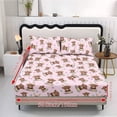 thumbnail image 5 of ZIATUBLES Queen Size Polyester Sheets, 3 Piece Soft Cozy Bed Sheets, Comfortable Breathable Bedding with Standard Pocket (1 Fitted Sheet, 2 Pillowcase), Pink Highland Cow Easter Egg Print, 5 of 9