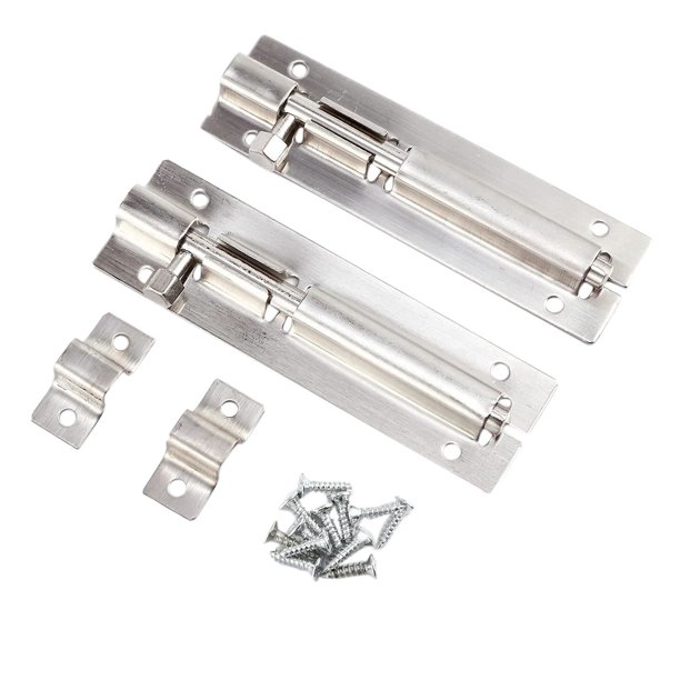 2 Pcs Barrel Bolts, 3 Inches Slide Lock, with Matching Screws, 201