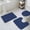 Blue, variant on Light Brown Striped Bath Mat 3 Piece Bathroom Rug Set, Modern Abstract Art Geometric Stripes Non Slip Bath Rug Contour Mat and Toilet Lid Cover, Absorbent Shower Mats Soft Bath Rugs and Mats Sets