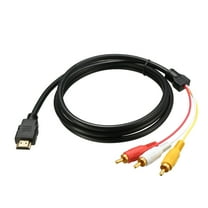 HDMI to 3 RCA Cable Male to Audio Video AV Conversion Line Cord Adapter Transmitter for HDTV DVD HD 1080P 5ft 1.5m Black