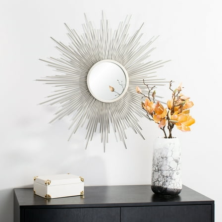 Safavieh Alves Radiant Lines Round Sunburst Mirror, Champagne