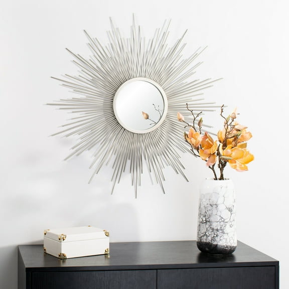 Safavieh Alves Radiant Lines Round Sunburst Mirror, Champagne