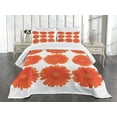 thumbnail image 3 of Ambesonne Orange Quilted Bedspread Set 3 Pcs, Daisy Bouquet Botanical, King Size, Orange, 3 of 5