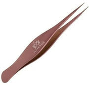 Majestic Bombay Stainless Steel Fine Pointed Tweezers for Women and Men, Rose Gold