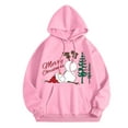 thumbnail image 2 of Merry Christmas Hoodies for Women 2025 Long Sleeve Xmas Snowman Graphic Hooded Sweatshirt with Pockets Pullover Tops, 2 of 4