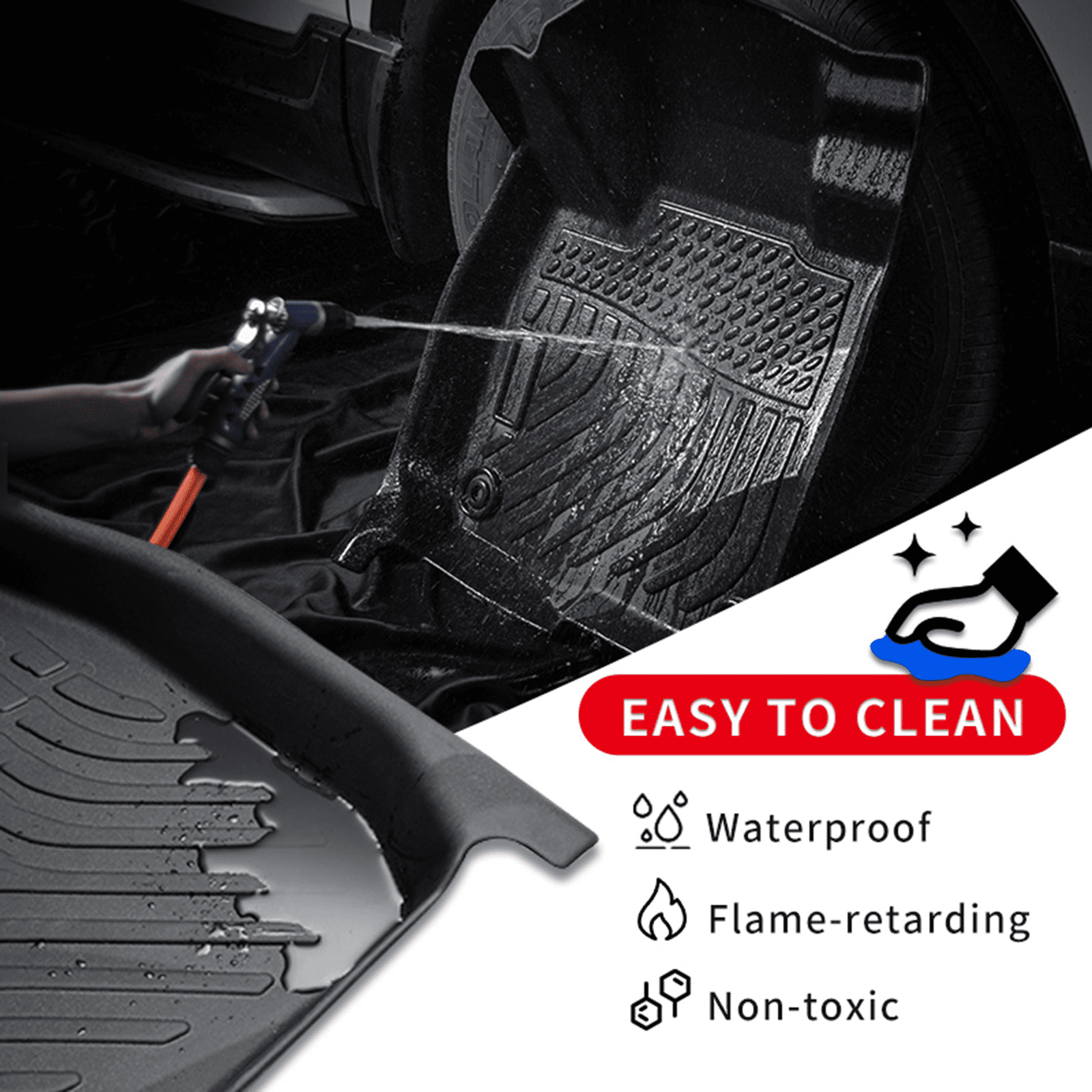 GELUOXI Floor Mats Fit for 2015-2026 Ford F-150/2022-2025 F-150 Lightning SuperCrew (Rear with Fold Flat Storage), All Weather Custom Fit TPE 1st&2nd F150 Accessories Floor Liners