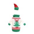 thumbnail image 2 of Funda para botella de vino navideña, suéter para botella de vino, decoración para la mesa de la cena. Árbol de Navidad, 2 of 9