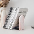 thumbnail image 4 of Naloa Marble Wood Non-Skid Bookend for Shelves,Book Ends for Heavy Books, Book Stand for CDs,1 Pair, 4 of 7