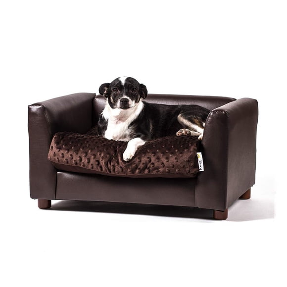 Sofá cama para mascotas Keet Fluffy Deluxe, color chocolate, pequeño