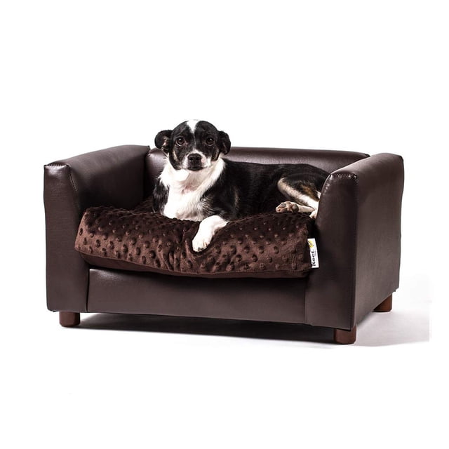 Sofá cama para mascotas Keet Fluffy Deluxe, color chocolate, pequeño