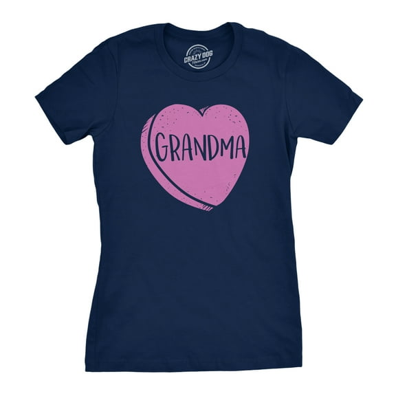 Womens Grandma Candy Heart Funny Family Relationship Valentines Day T shirt Womens Graphic Tees