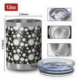 thumbnail image 3 of 12oz Tumblers Black Daisy Flower White Blooms Pattern Vacuum Insulated Stainless Steel Travel Tumbler Cups Mug with Lid and Straw for Beer,Coffee,Beverages with Cleaning Brush for Cold & Hot Drinks, 3 of 5