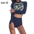 thumbnail image 2 of Women Two Piece Rash Guard Long Sleeve Swimsuits UV UPF 50+ Swim Shirt Bathing Two Piece Suit - M, 2 of 7