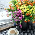 thumbnail image 5 of 10 Bundles Artificial Flowers Outdoor, UV Resistant Faux Artificial Plants Shrubs Plastic Flower Bulk for Hanging Planter Porch Window Home Wedding Fall Summer Decor (Orange), 5 of 5