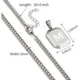 thumbnail image 5 of Initial A-Z Necklace for Men,Stainless Steel Square Letter Pendant Chain for Mens, 20+2 Inch, 5 of 6