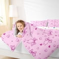 thumbnail image 4 of Erosebridal Ribbon Bows Girls 7 Pieces Bedding Comforter Set,Pink Cute Loves Full Bedding Set For Kids,Reversible, 4 of 7
