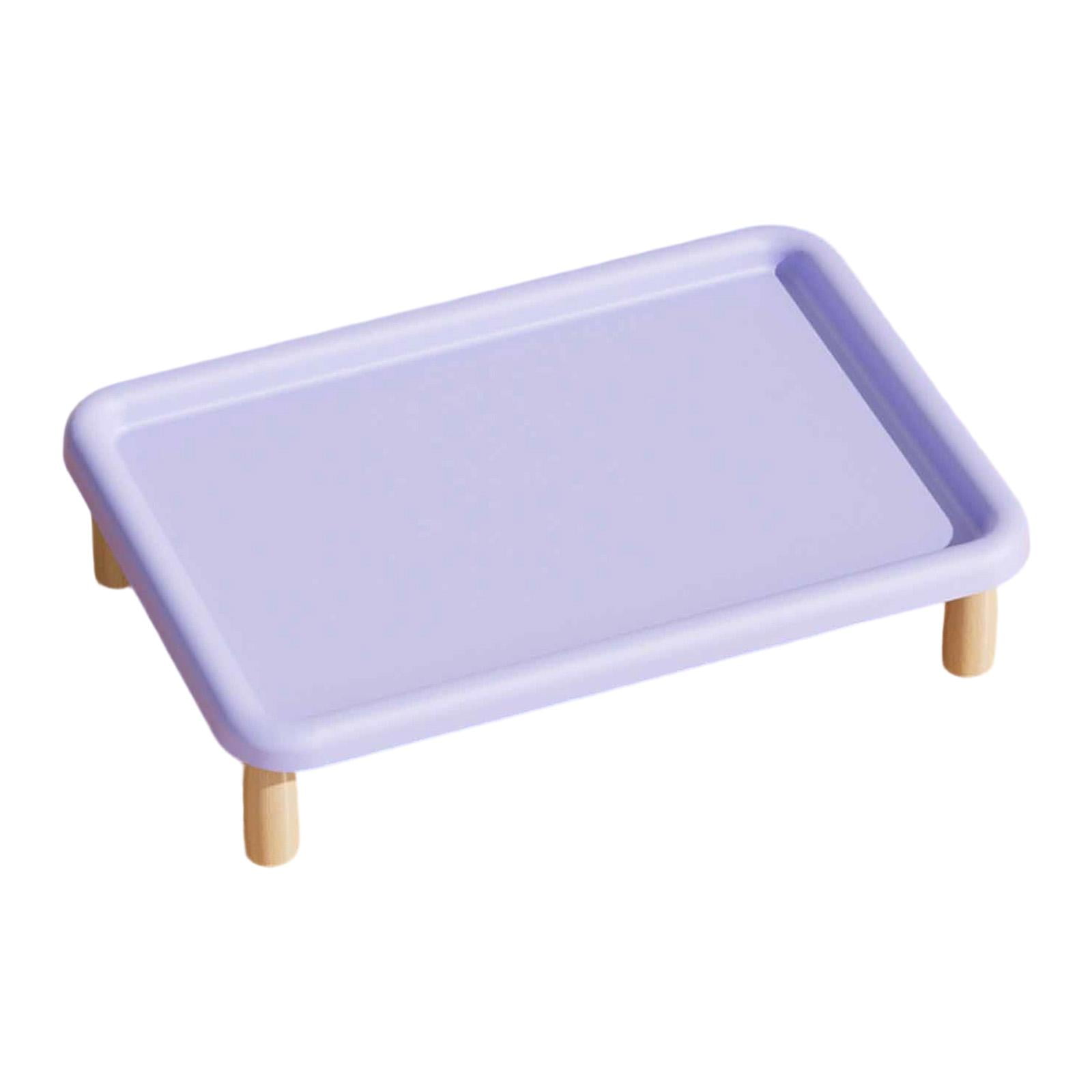 kowaku Pet Feeder Stand Cat Feeding Station Water Dispenser Holder Elevated Food Bowl Non-Slip Washable Made of Wood And PP for Cats And Dogs Feeding Area Purple