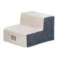 thumbnail image 4 of DOLITY Dog Stairs 2 Step Sturdy Puppy Ramp High Density Sponge for Older Dogs, Cats gray white, 4 of 9