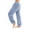 Light Blue, variant on Women's Striped Print Cuff Pants, Casual Lounge Sleep Pants, Elastic Waist Comfort Trousers for Relaxation, Sleep and Indoor Activities,Blue,L