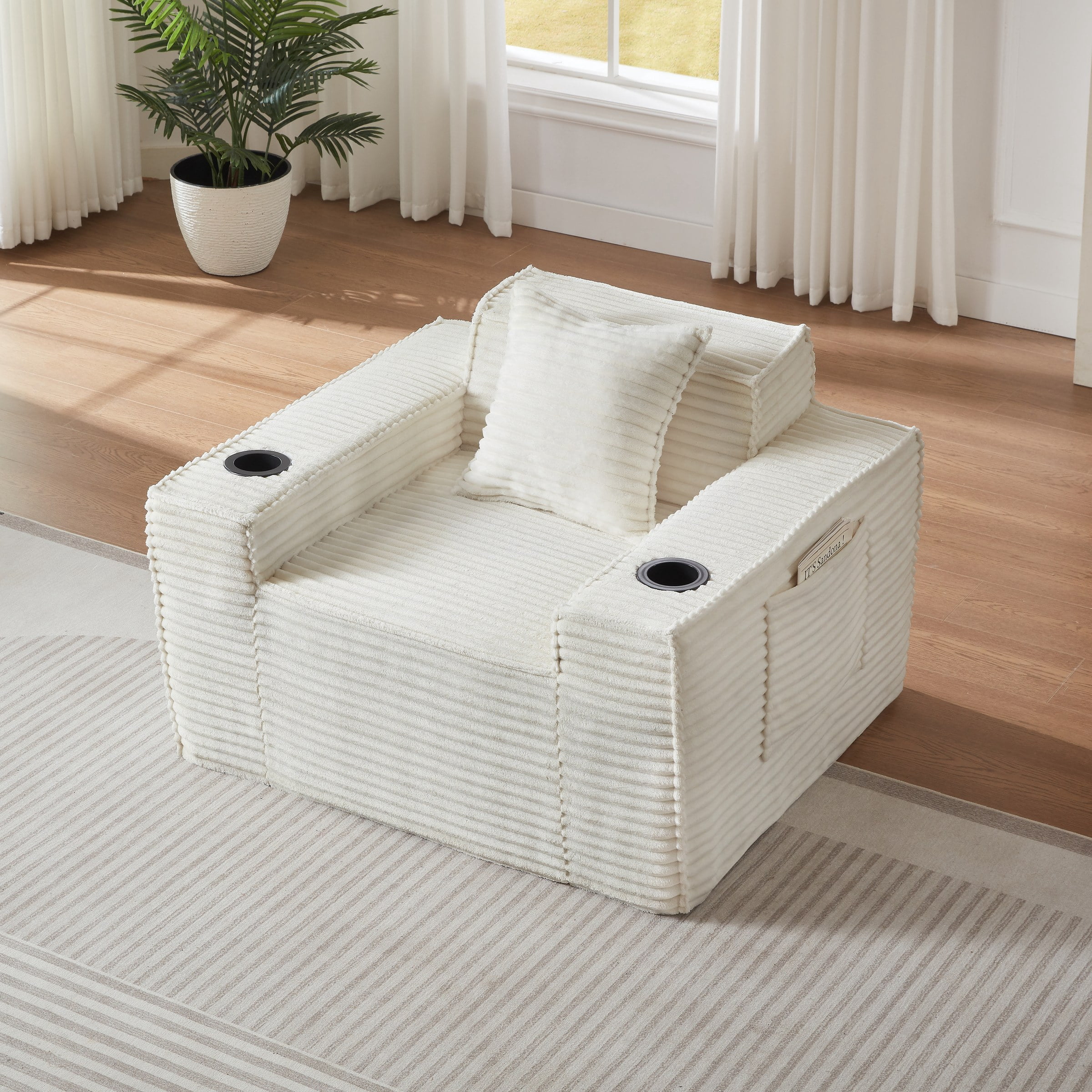 1Seater Sofa Boneless Couches,No Assembly Needed, Modern Sofa for Compact Living Rooms, Apartments, and Offices